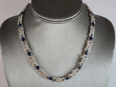 Womens Vintage Estate Sterling Silver Modernist Necklace