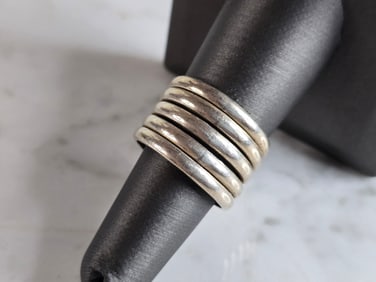 Womens Vintage Estate Sterling Silver Modernist Ring