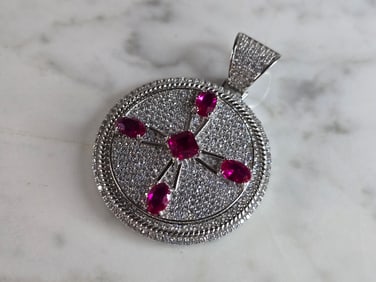 Vintage Estate Sterling Silver Spinner Pendant