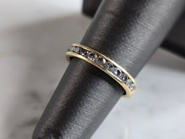 Womens Vintage Estate 14K Yellow Gold Diamond Ring