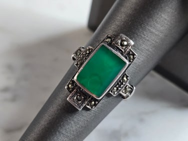 Womens Vintage Estate Sterling Silver Modernist Ring