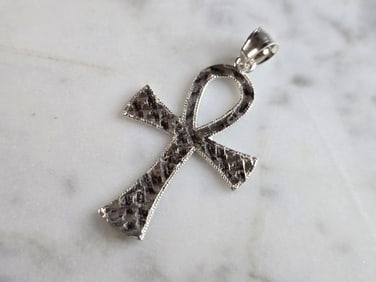Vintage Estate Sterling Silver Religious Egyptian Ankh Cross Pendant