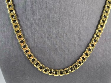 Mens Vintage Estate 10K Gold Italian Chain Link Necklace