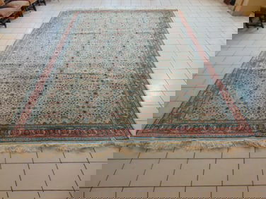 Vintage Estate Decorative Handmade Middle Eastern Kashan Rug