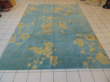 Vintage Estate Decorative Handmade Floral Indo Rug