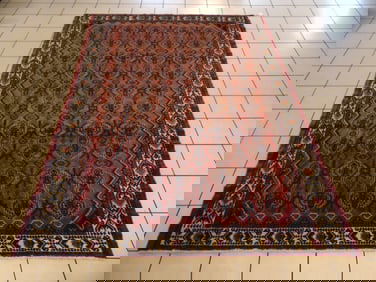 Vintage Estate Semi-Antique Handmade Middle Eastern Joshaghan Rug