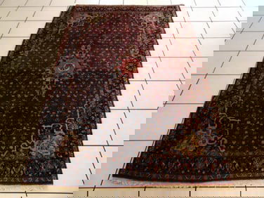 Vintage Estate Semi-Antique Handmade Middle Eastern Bijar Rug