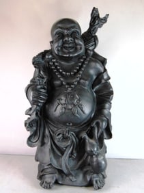 Decorative Vintage Antique Chinese Clay Buddha Statue