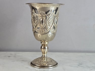Vintage Jewish Judaica Sterling Silver Shabbat Kiddush Cup