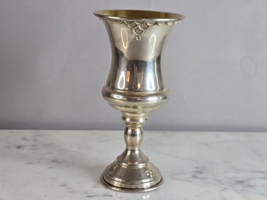 Vintage Jewish Judaica Sterling Silver Shabbat Kiddush Cup