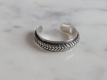 Womens Vintage Estate Sterling Silver Modernist Toe Ring
