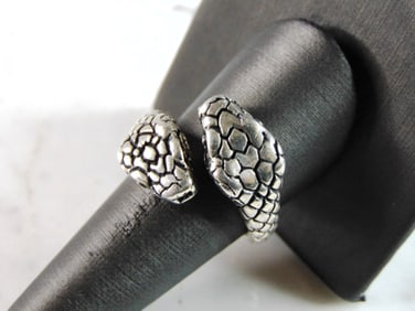 Mens Vintage Estate Sterling Silver Snake Ring