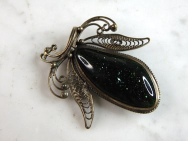 Womens Vintage Estate Sterling Silver Modernist Brooch