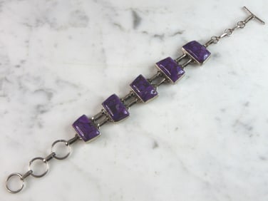 Womens Vintage Estate Sterling Silver Modernist Bracelet