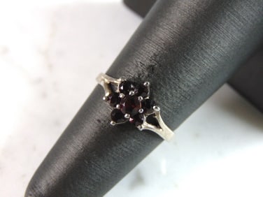 Womens Vintage Estate Sterling Silver Floral Ring