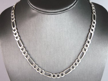 Mens Vintage Estate Sterling Silver Chain Link Necklace