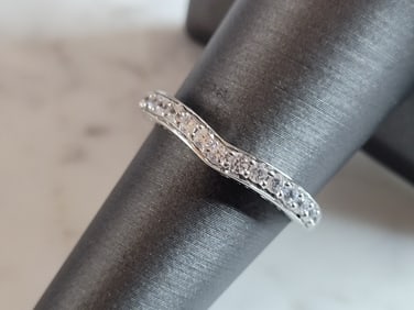 Womens Vintage Estate Sterling Silver CZ Ring