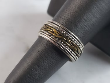 Womens Vintage Estate Sterling Silver Fidget Ring