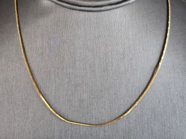 Womens Vintage Estate Fine 18K Yellow Gold Necklace