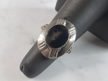 Womens Vintage Estate Sterling Silver & 10k Gold Ring