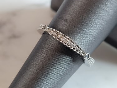 Womens Vintage Estate Sterling Silver CZ Ring