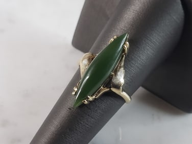 Womens Vintage Estate 10K Yellow Gold Serpentine Ring
