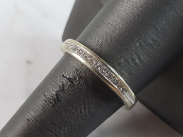 Vintage Estate 14k White Gold Diamond Ring