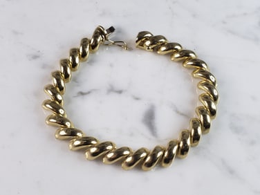 Womens Vintage Estate 14k Gold Modernist Bracelet