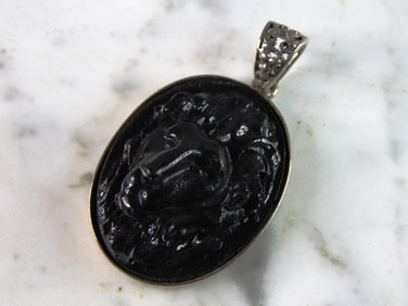 Womens Vintage Estate Sterling Silver Lion Head Pendant