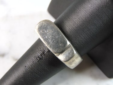 Mens Vintage Estate Sterling Silver Modernist Ring