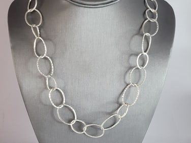 Womens Vintage Estate Sterling Silver Modernist Necklace