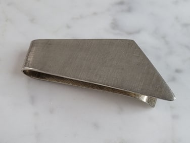 Vintage Estate Sterling Silver Modernist Money Clip