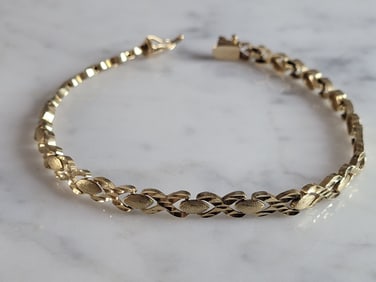 Womens Vintage Estate 14K Yellow Gold Chain Bracelet