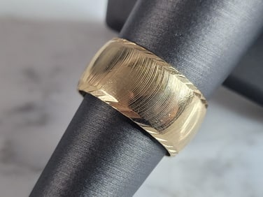 Womens Vintage Estate 14K Yellow Gold Cigar Band Ring