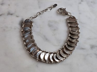 Womens Vintage Estate Sterling Silver Modernist Bracelet