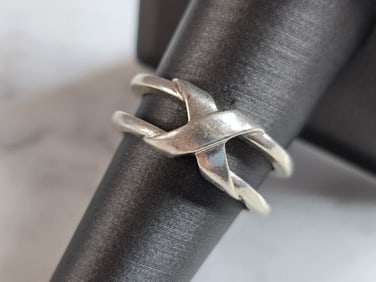 Womens Vintage Estate Sterling Silver Modernist Ring