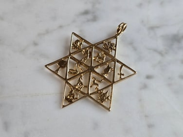Vintage Estate 14K Yellow Gold Jewish Judaica Star of David Pendant