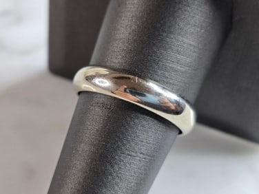 Mens Vintage Estate 14K White Gold Goldman Band Wedding Ring