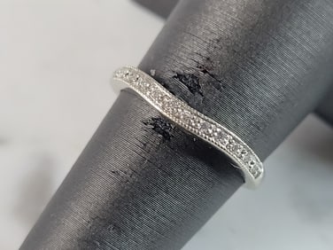 Womens Vintage Estate 14k White Gold Diamond Ring