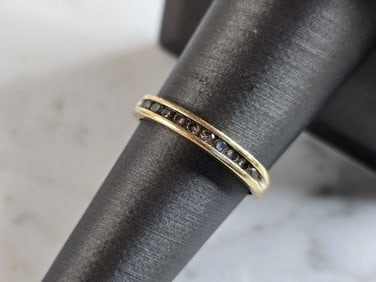 Womens Vintage Estate 10K Yellow Gold Diamond Ring