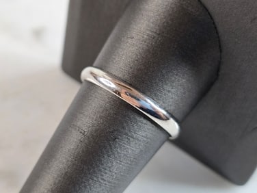 Mens Vintage Estate 14K White Gold Wedding Band Ring
