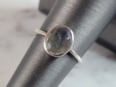 Womens Vintage Estate Sterling Silver Modernist Ring