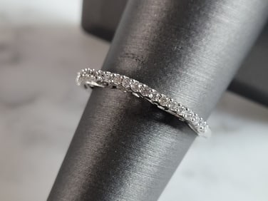 Womens Estate Sterling Silver CZ Ring