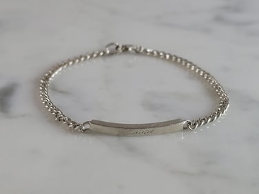 Childs Baby Toddler Vintage Estate Sterling Silver ID DAVID Bracelet