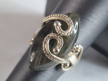 Womens Vintage Estate Sterling Silver Modernist Ring