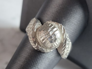 Womens Vintage Estate Sterling Silver Modernist Ring