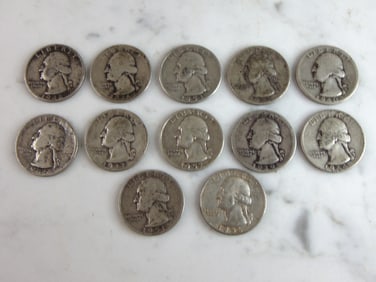 Lot of 12 25 Cent Quarters
