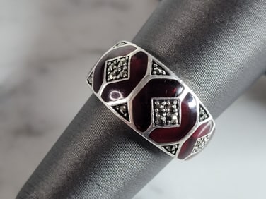 Womens Vintage Estate Sterling Silver Modernist Ring