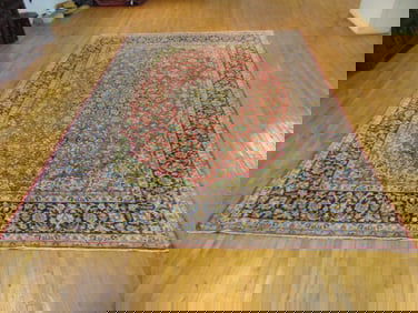 Vintage Estate Semi-Antique Handmade Kashan Rug