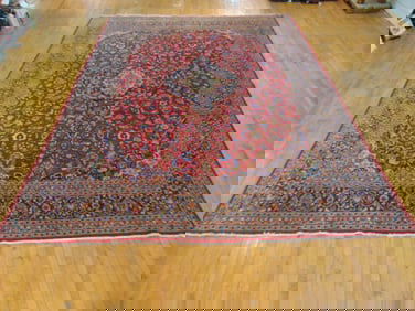 Vintage Estate Semi-Antique Handmade Kashan Rug